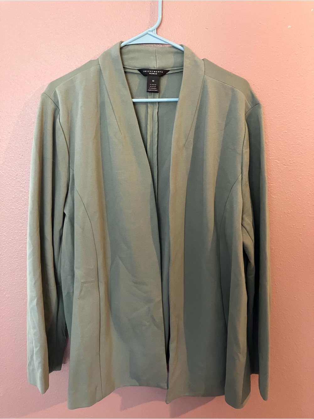 Investments Sage Green Open-Front Blazer